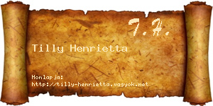 Tilly Henrietta névjegykártya